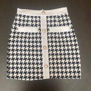 SHEIN checkered pencil skirt with gold buttons. XS